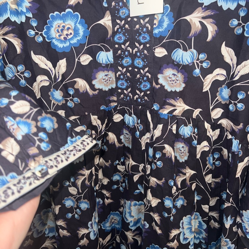 Bindu Navy Floral Dress - Picture 3 of 4